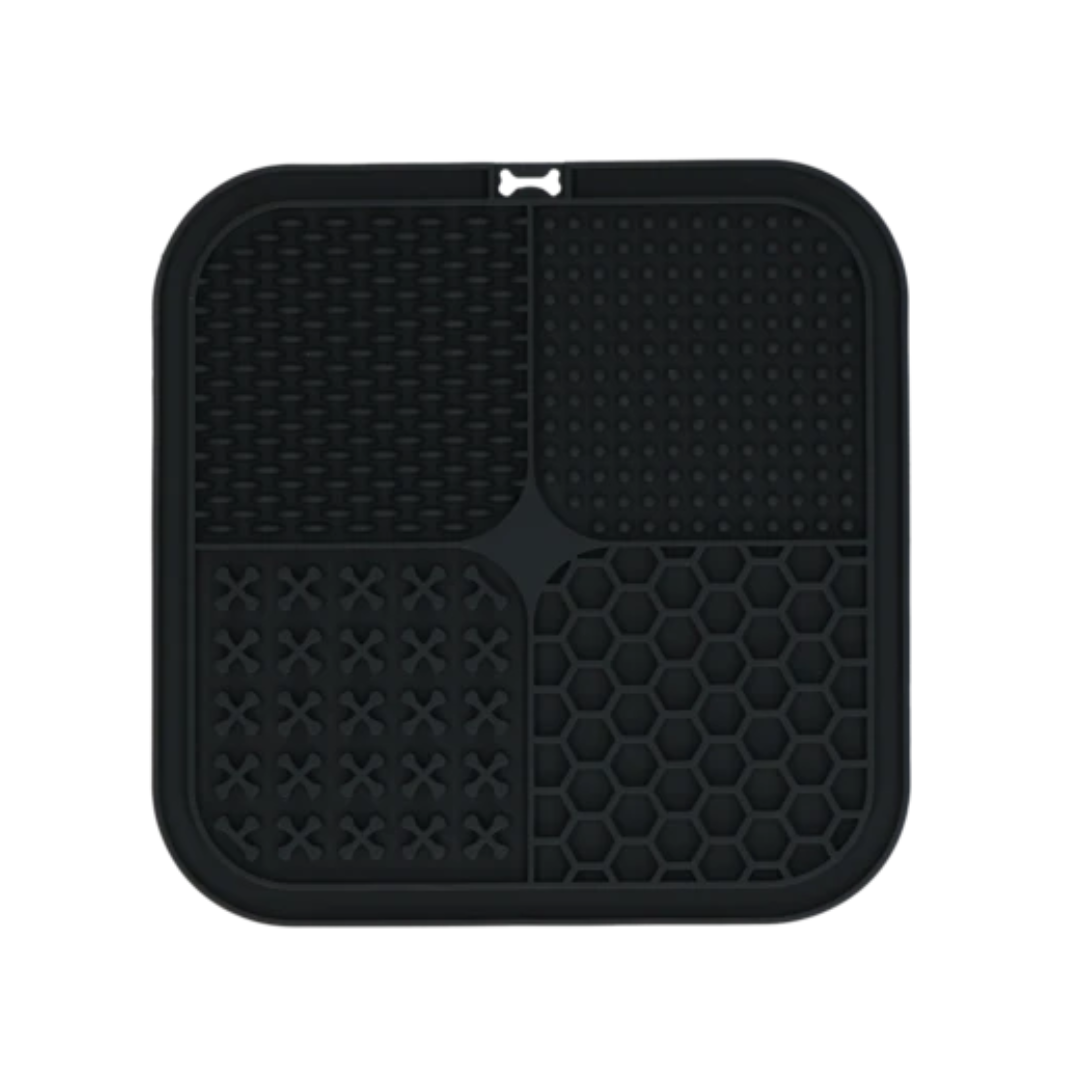 Top down view of Eat Slow Live Longer Lick Mat Quad