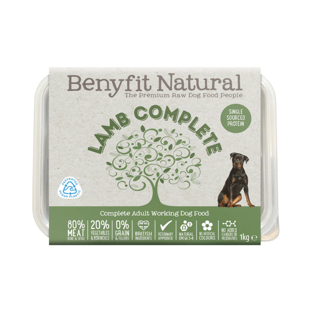 Benyfit Natural Lamb Complete raw dog food.