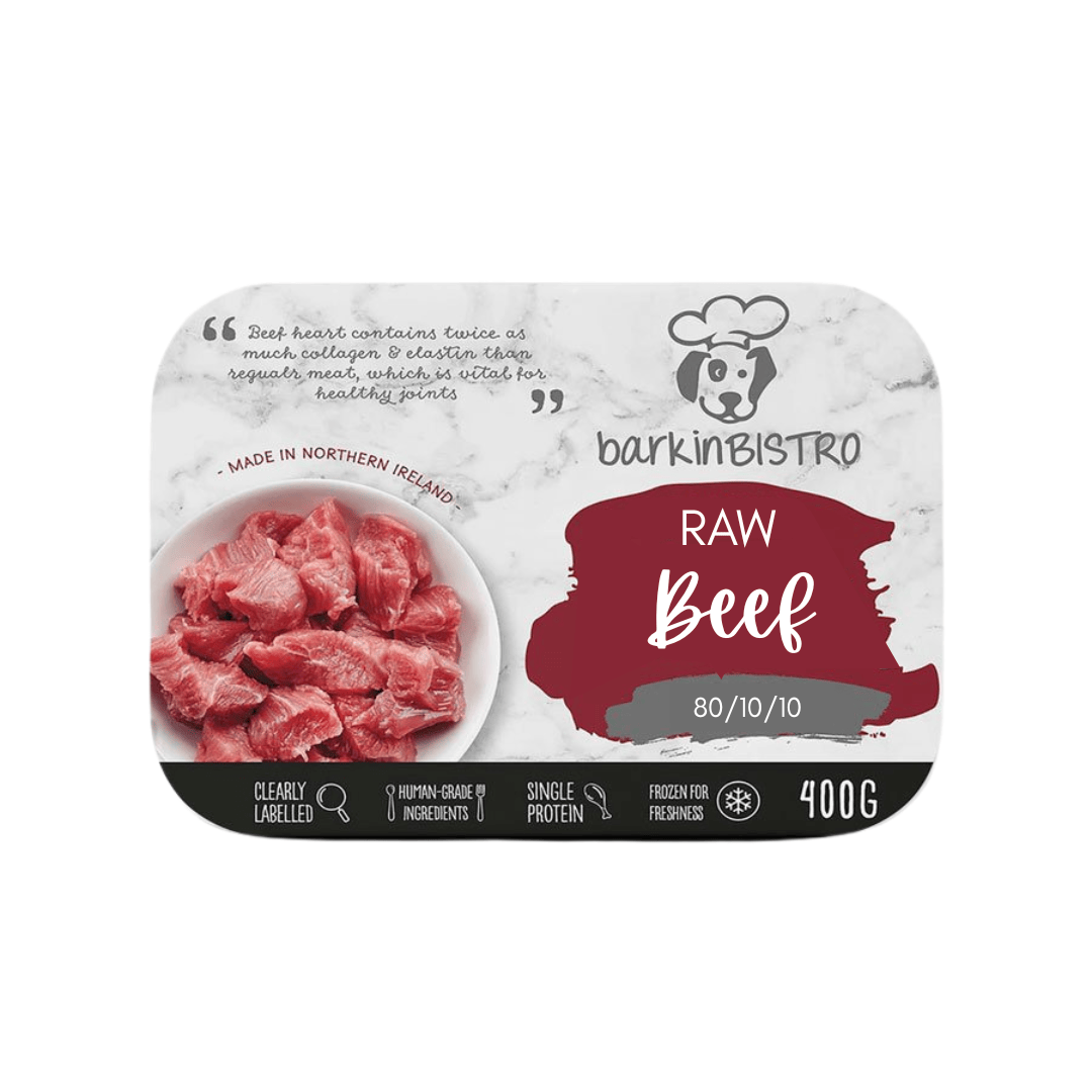 Barkin Bistro 80/10/10 Raw Beef Dog Food.