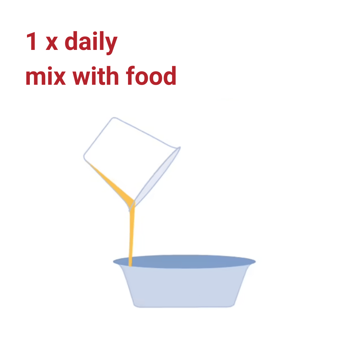 Use the Pharmox Glucosamine, Chondroitin and MSM once a day with food.