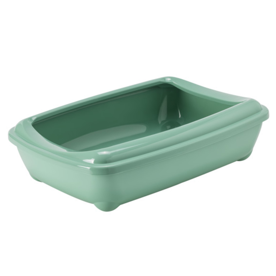 Arist-O-Tray + Rim - Cat Litter Tray in Soft Green size Medium