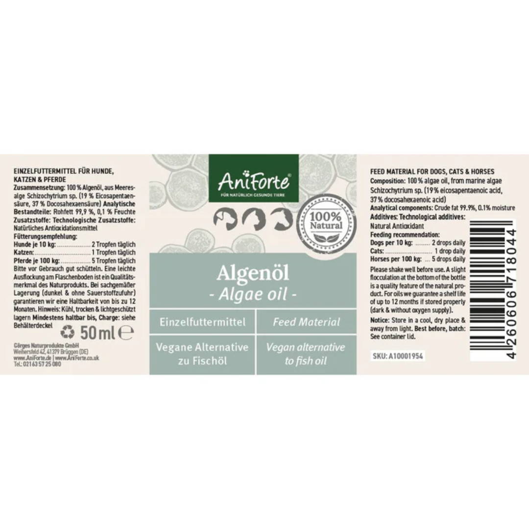 AniForte Algae Oil product label.