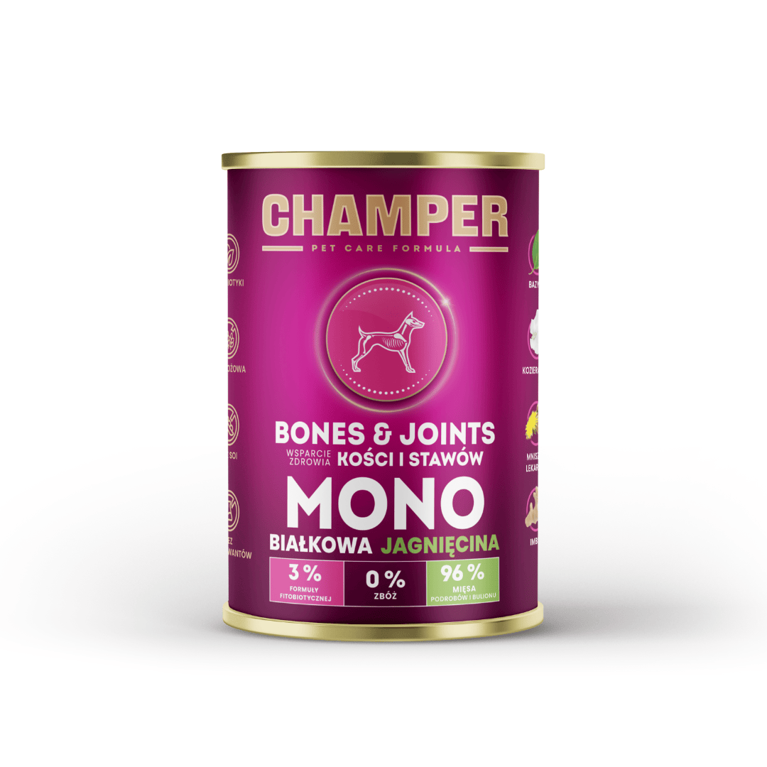Champer Bones and Joints lamb wet dog food.