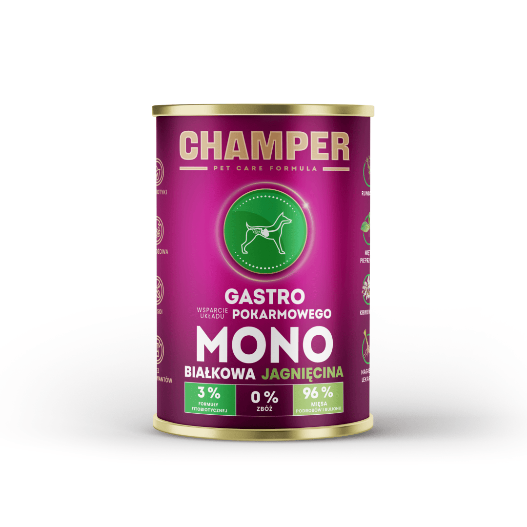 Lamb flavoured dog food - Champer single protein gastro
