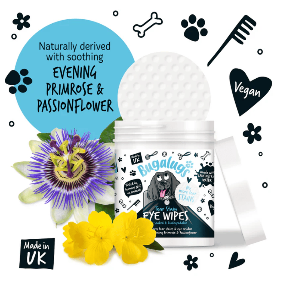 Infographic from Bugalugs website of their Tear Stain Remover