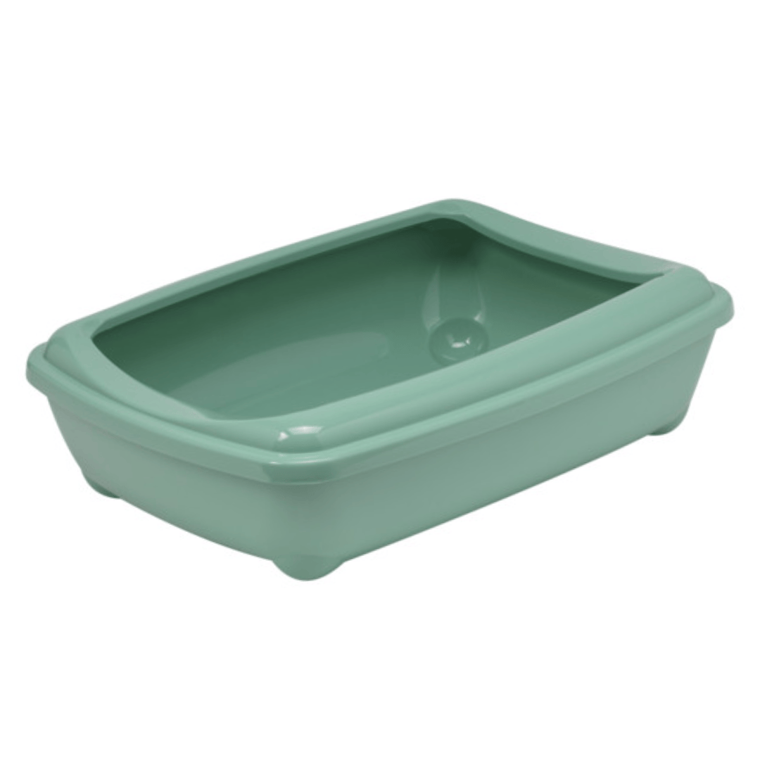 Arist-O-Tray + Rim - Cat Litter Tray in Soft Green size Large