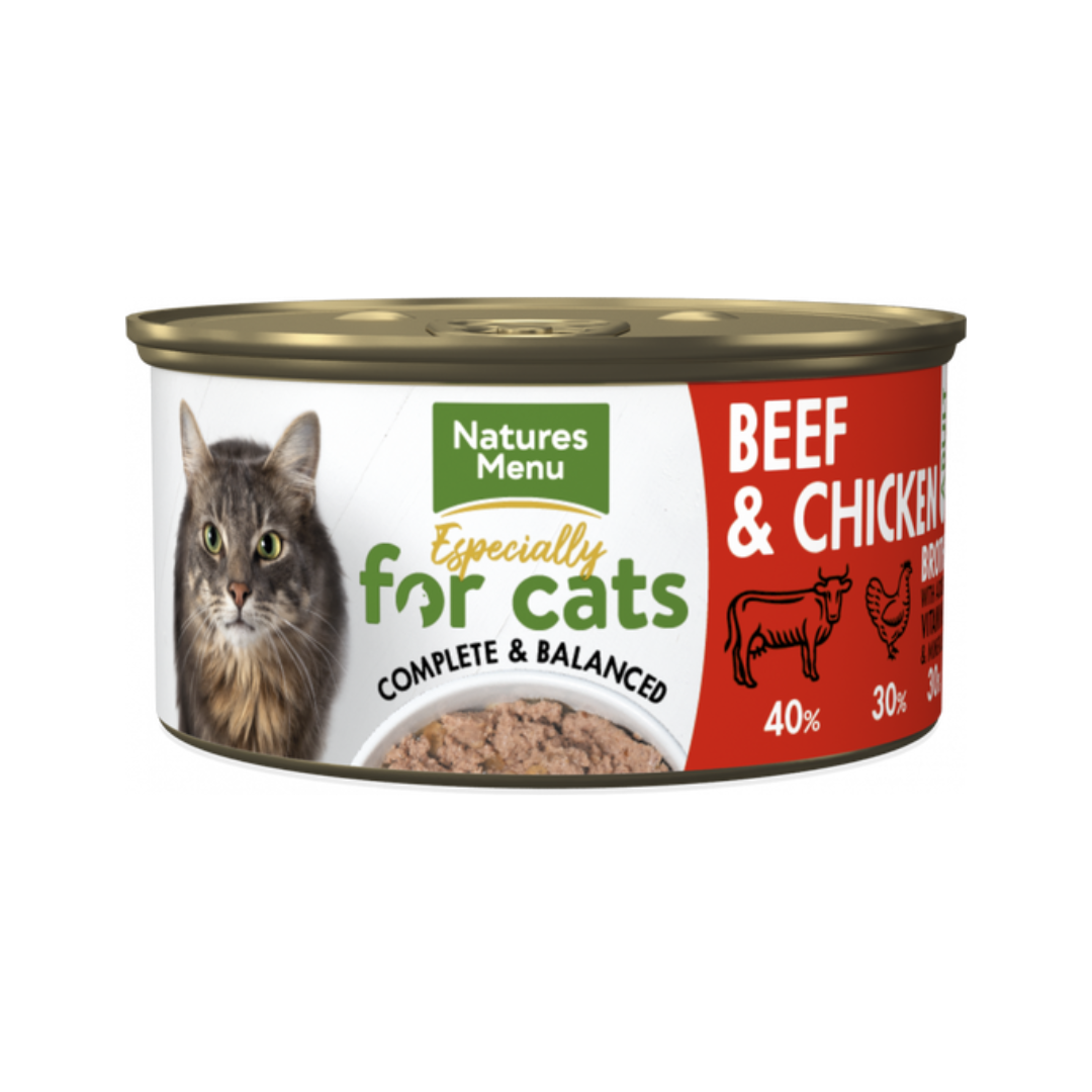 Tin of Natures Menu Especially for Cats Beef and Chicken