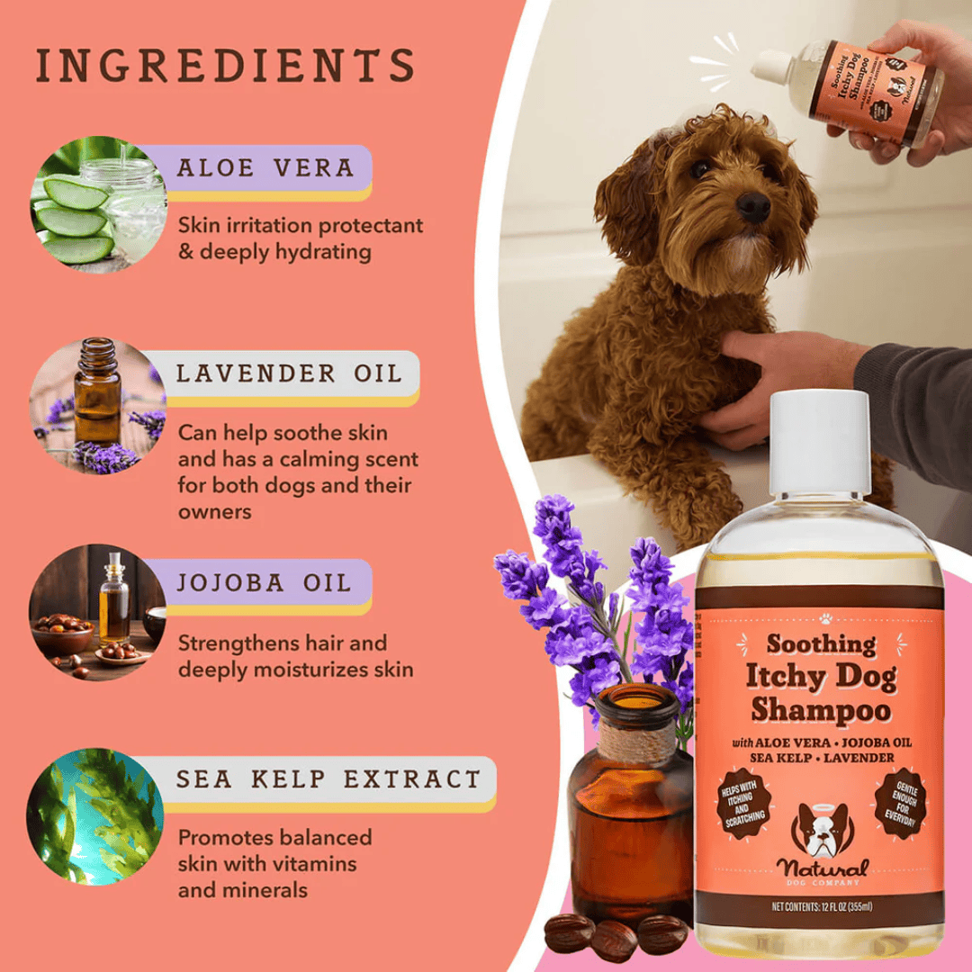 Ingredients of the Natural Dog Company Itchy Dog Shampoo alongside the advantages of each one.