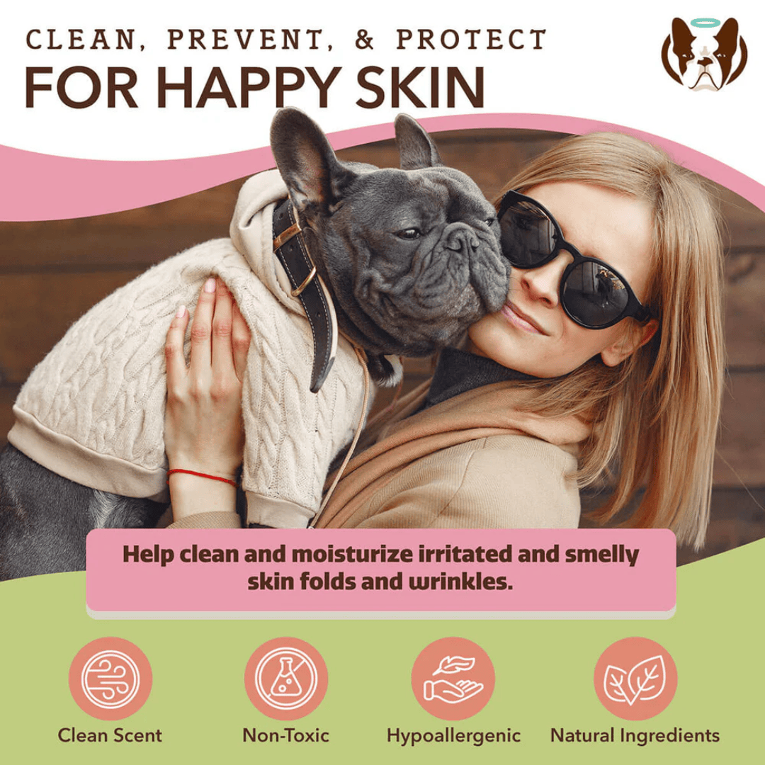 Some key benefits of the Natural Dog Company Wrinkle Wipes
