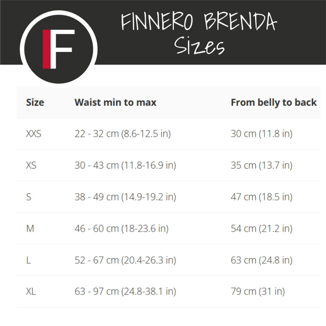 Size guide for Finnero Brenda Heat Pants in Dark Grey