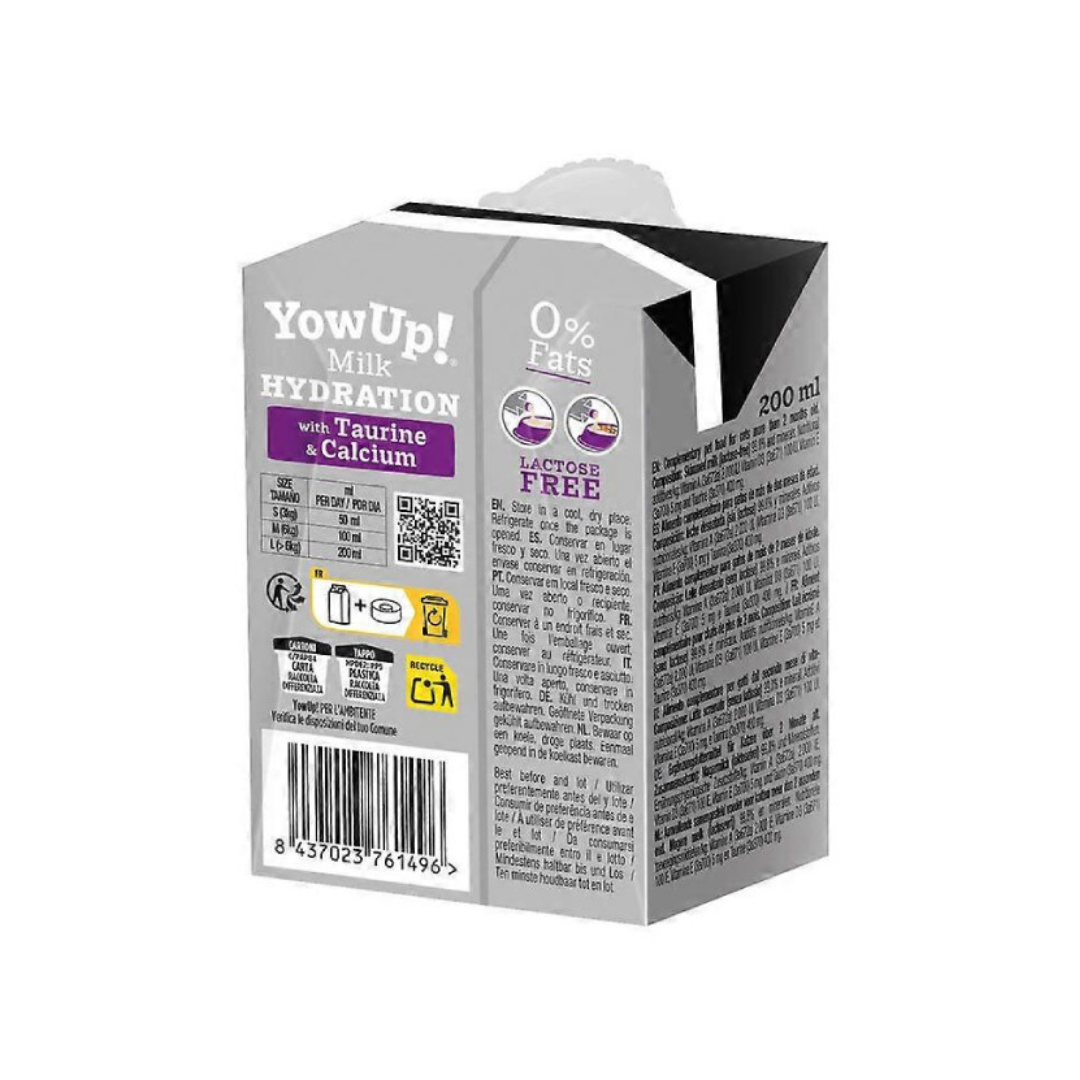 The back of the YowUp! Cat Milk 200ml Carton.