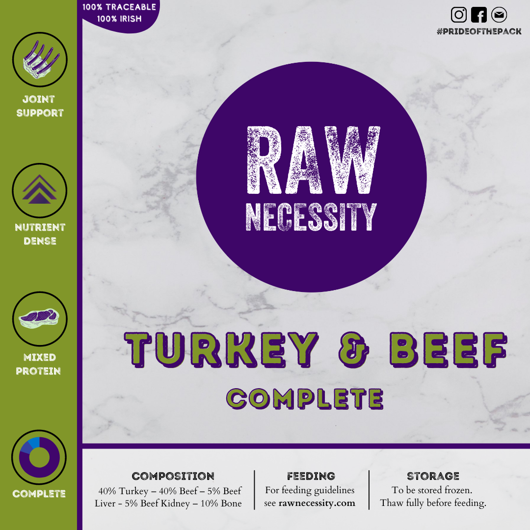 Raw Necessity Turkey and Prime Beef 80:10:10 Complete 1kg