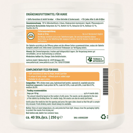 Aniforte Hideaway Snack label