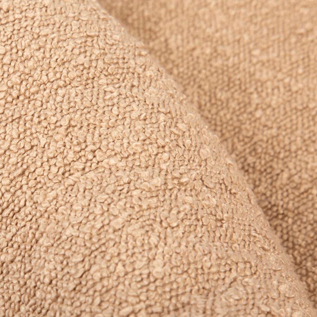 Up close shot of the boucle fabric on the Scruffs dog bed.