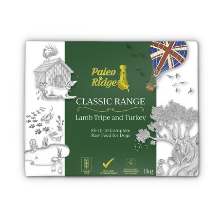 Paleo Ridge Classic Range Lamb Tripe and Turkey 1kg Box