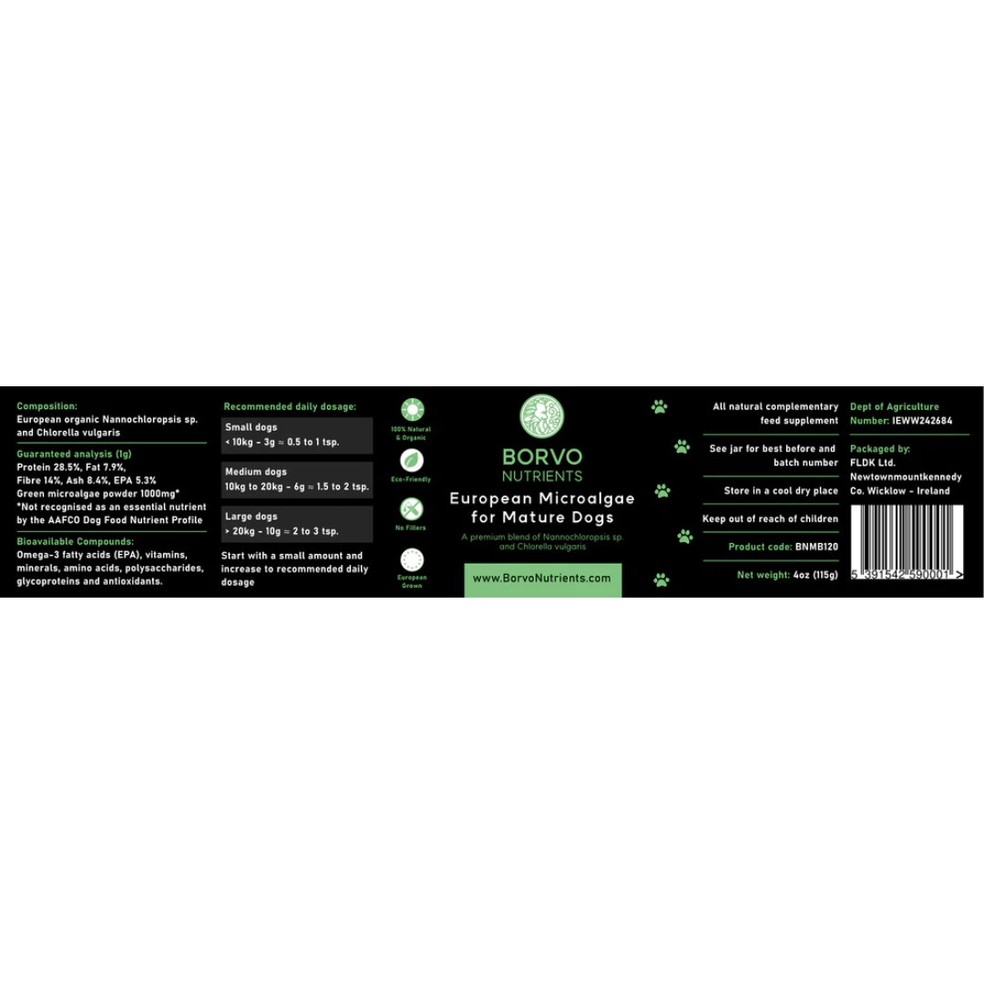 MicroAlgae for Mature Dogs - Borvo Nutrients