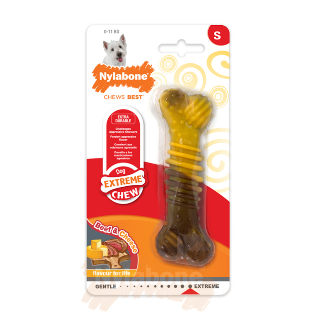 Nylabone Beef & Cheese Extreme Chew Bone size small