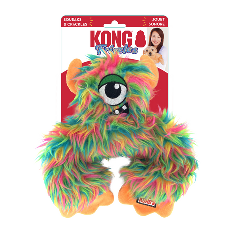 Kong Frizzle Frazzle Dog Toy on Kong cardboard display backing.