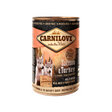 Carnilove Salmon & Turkey wet dog food tin for puppies against a white background