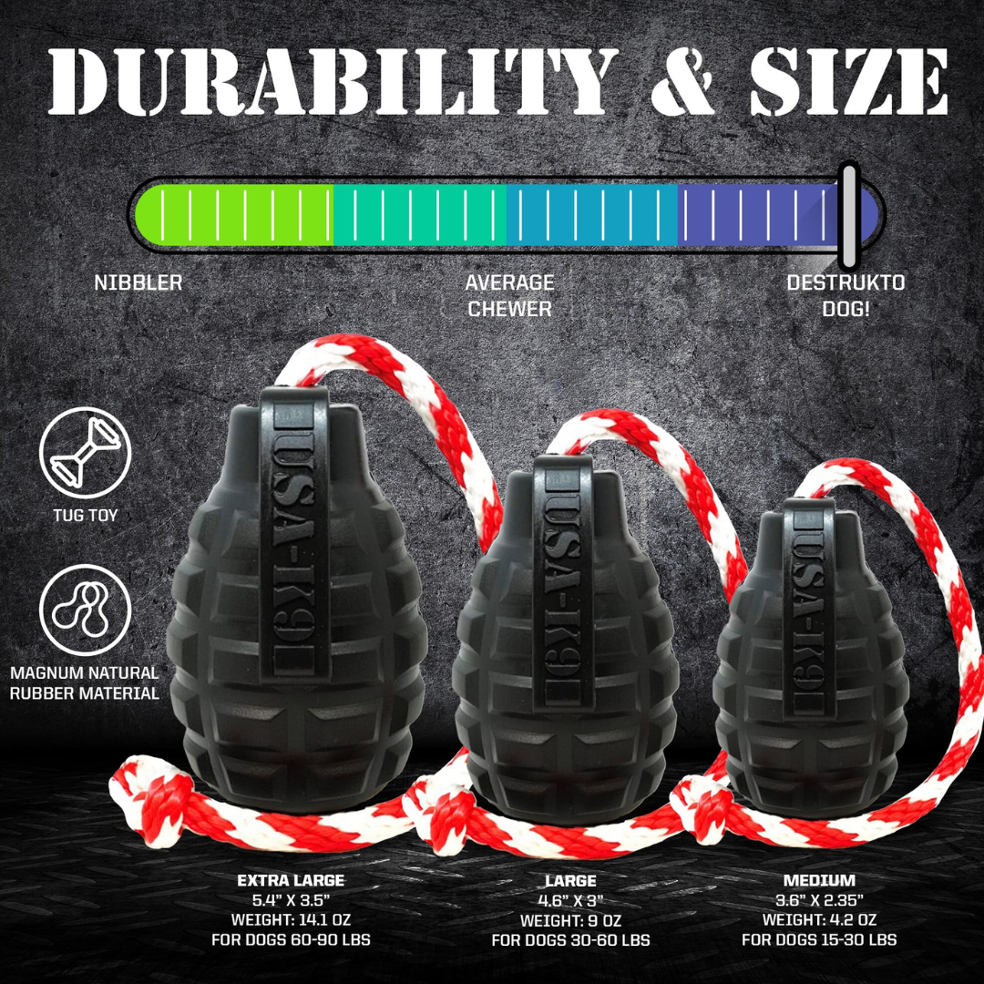 SodaPup Durable Grenade Chew and Reward Toy