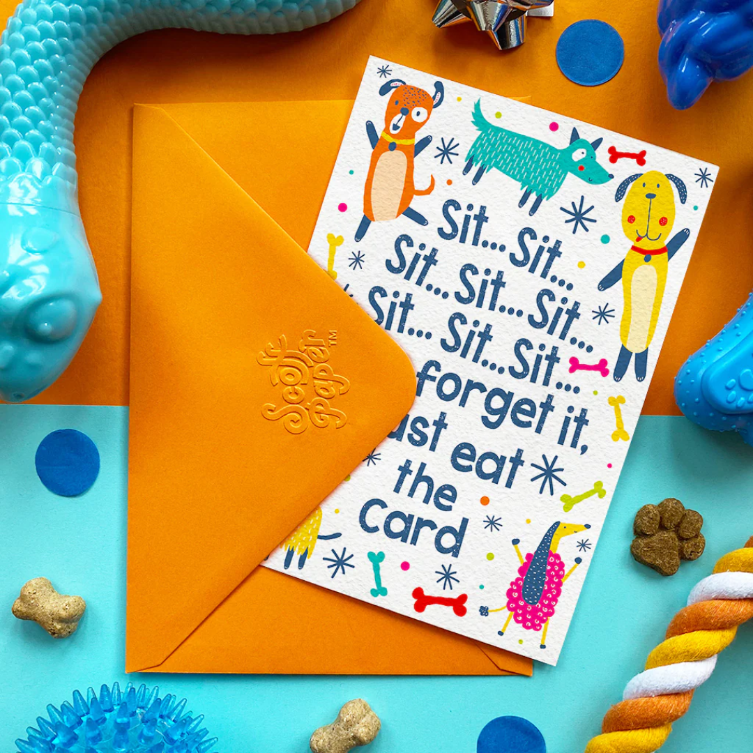 Scoff Paper Edible Cards for Dogs - Sit Sit