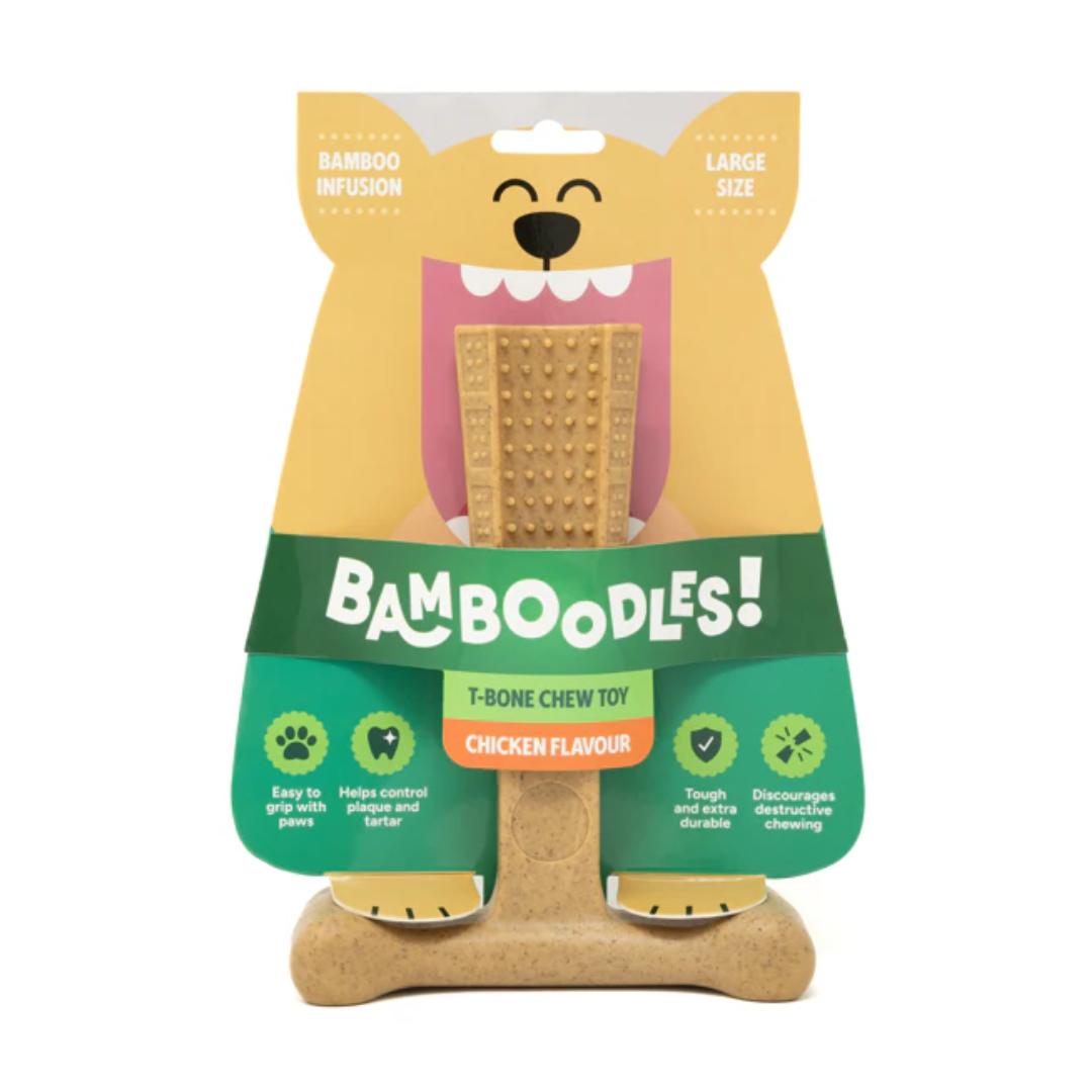 Bamboodles T-Bone Dog Chew - Roast Chicken
