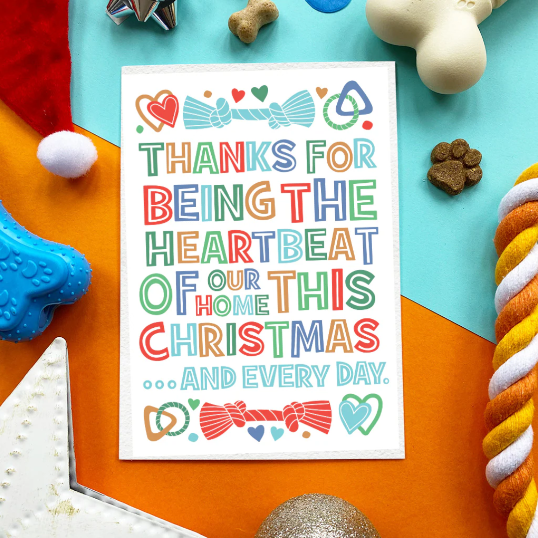 Scoff Paper Edible Christmas Cards for Dogs - Heartbeat