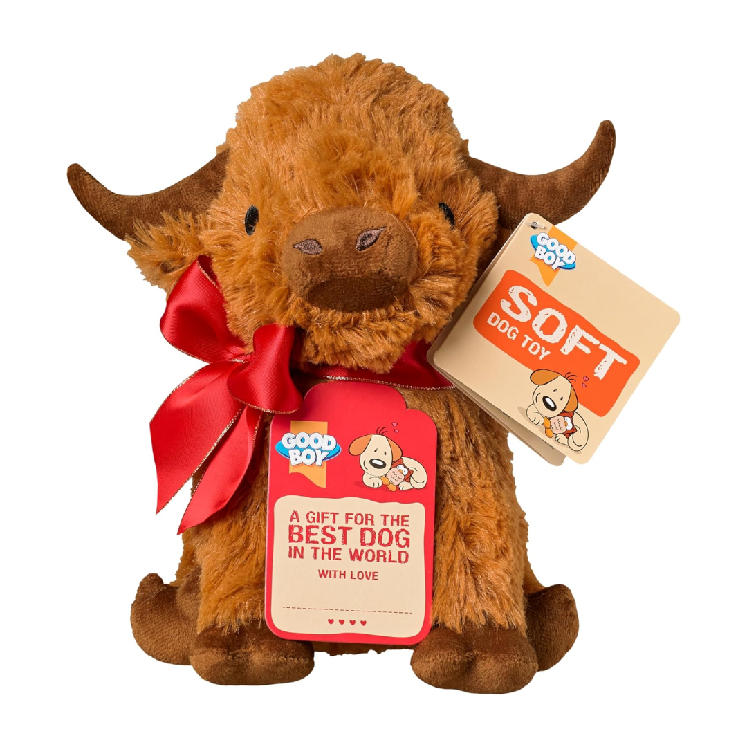 Goodboy Christmas Highland Cow Dog Toy