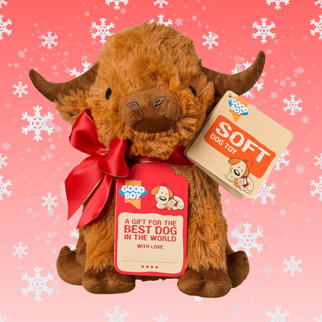 Goodboy Christmas Highland Cow Dog Toy