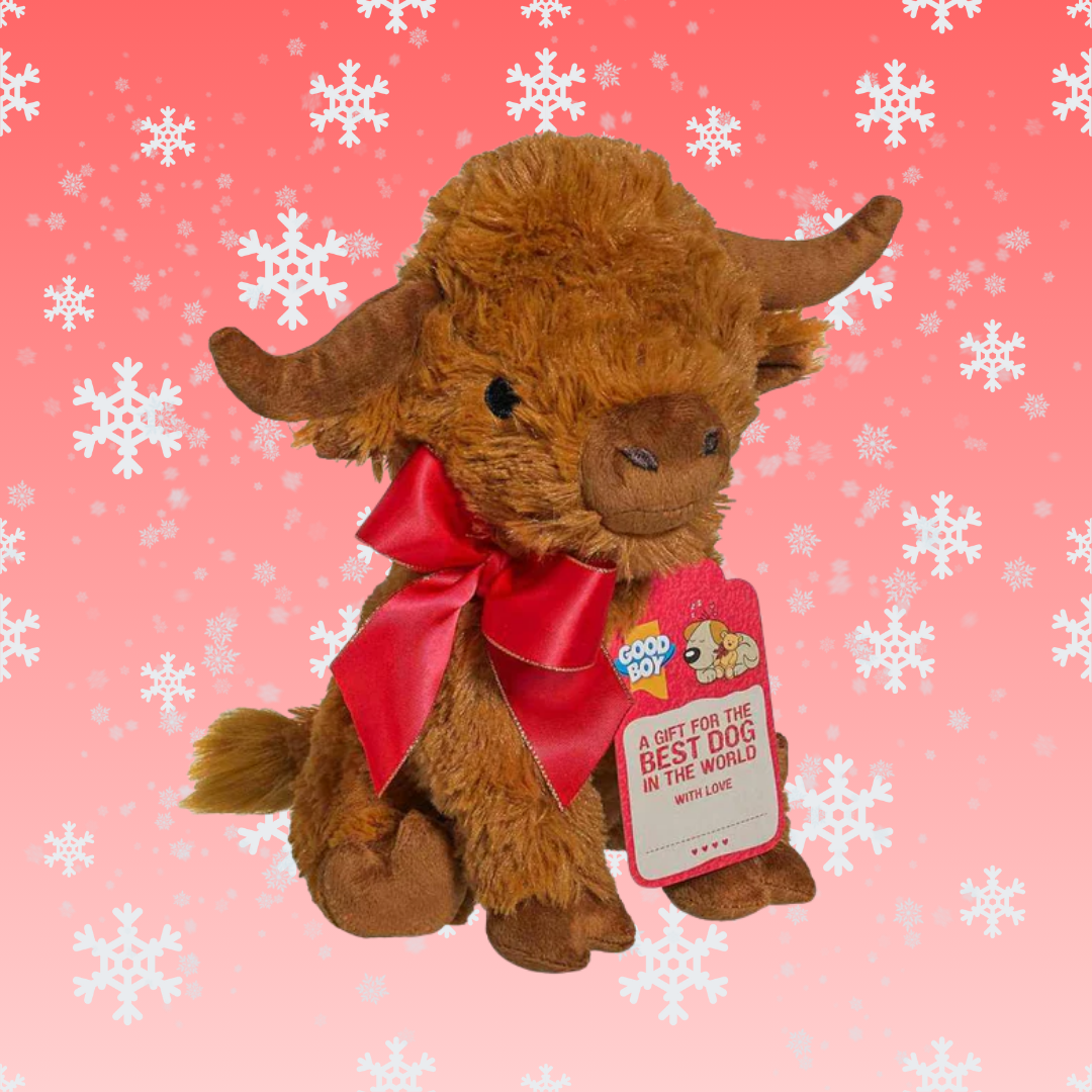 Goodboy Christmas Highland Cow Dog Toy