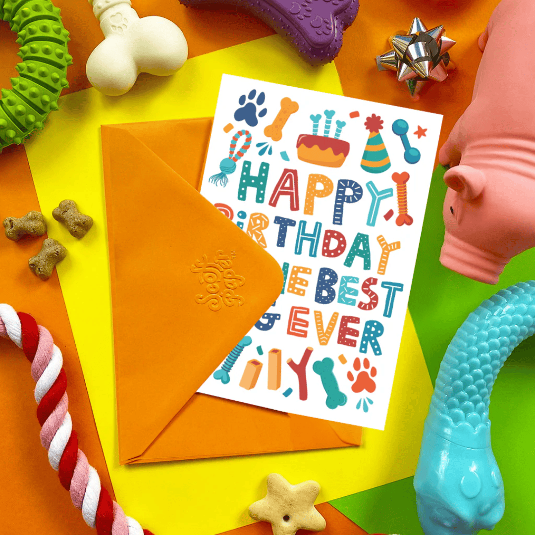 Scoff Paper Edible Cards for Dogs - Happy Birthday Best Dog Ever