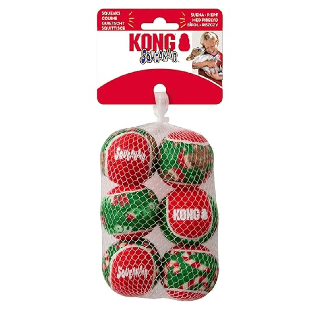 Kong Holiday Squeak Air Balls 6 Pack