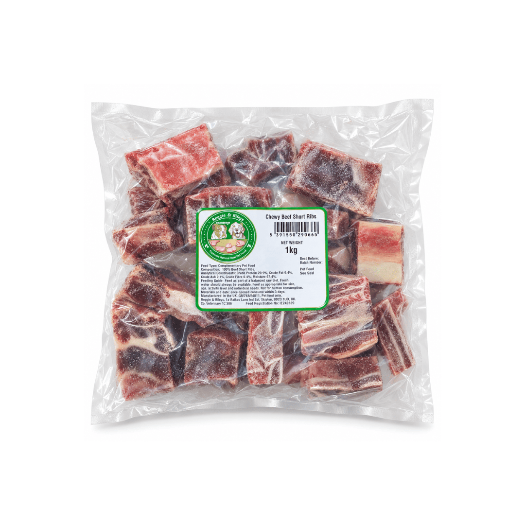 Reggie & Riley's Raw Beef Short Ribs 1kg