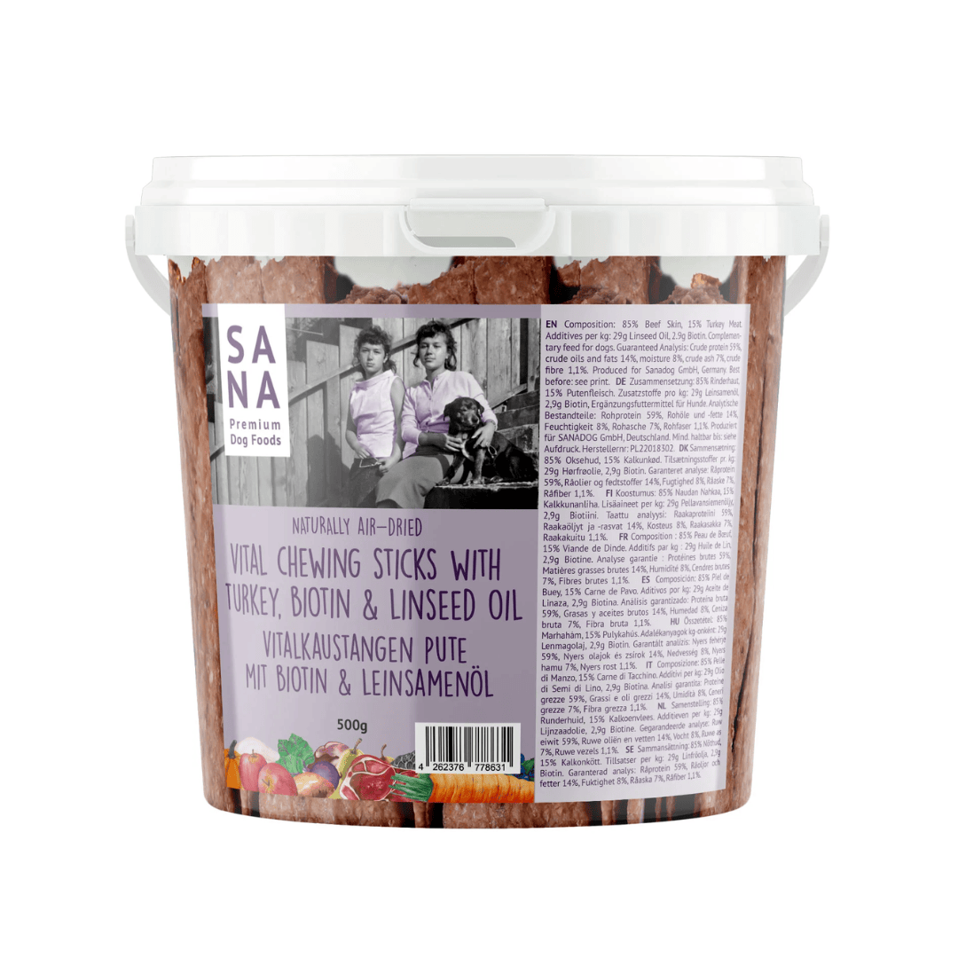 Sana Vital Chewing Sticks with Turkey, Biotin & Linseed Oil