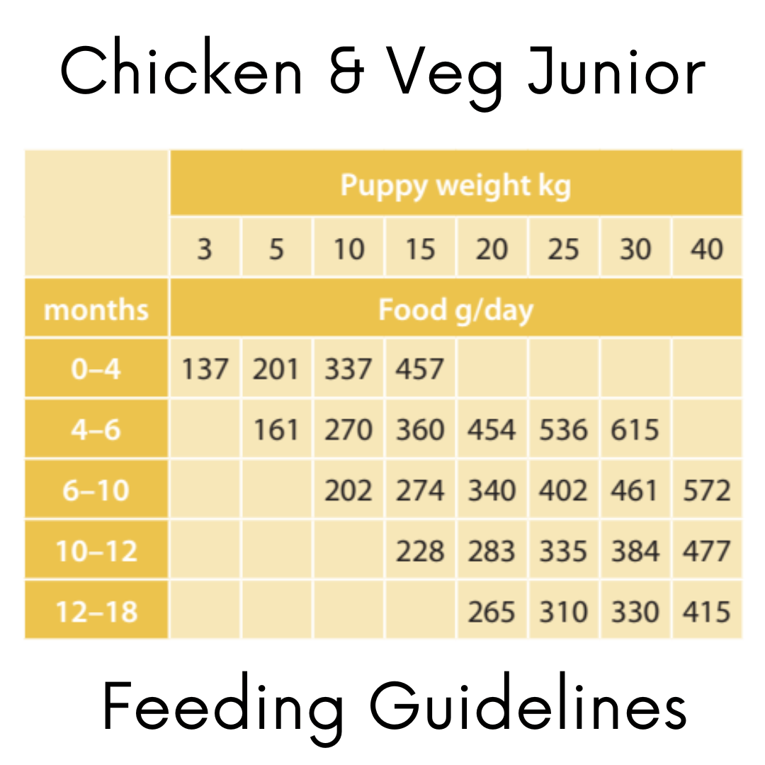 Feeding Guidelines for junior dogs