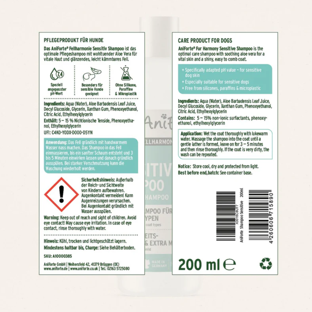 AniForte Fur Harmony Sensitive Shampoo for Dogs