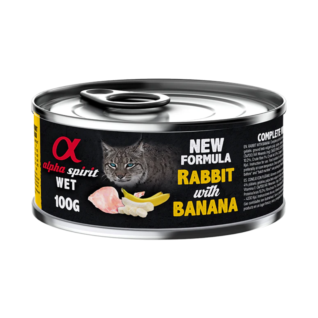 Alpha Spirit Rabbit & Banana Wet Food for Cats