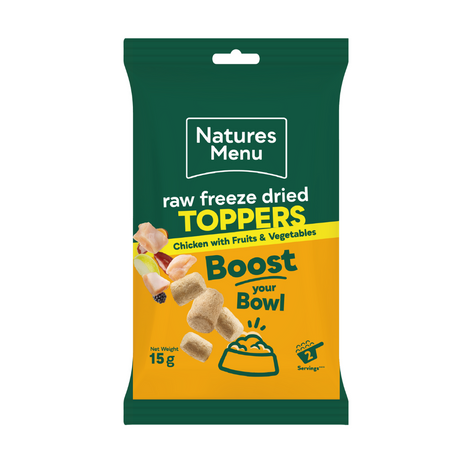 Natures Menu Raw Freeze Dried Chicken Toppers 15g bag