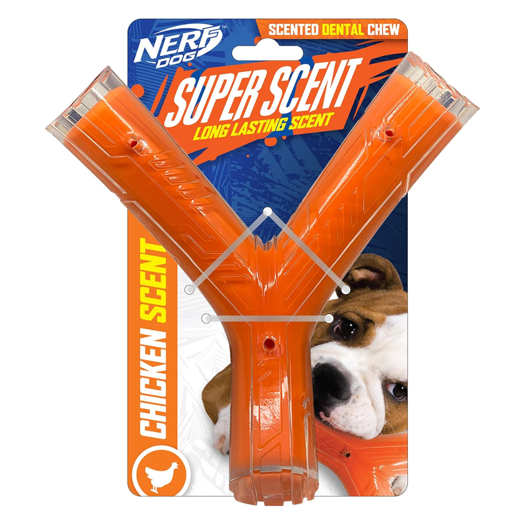 Nerf Dog Chicken Scented Wishbone 6.5"