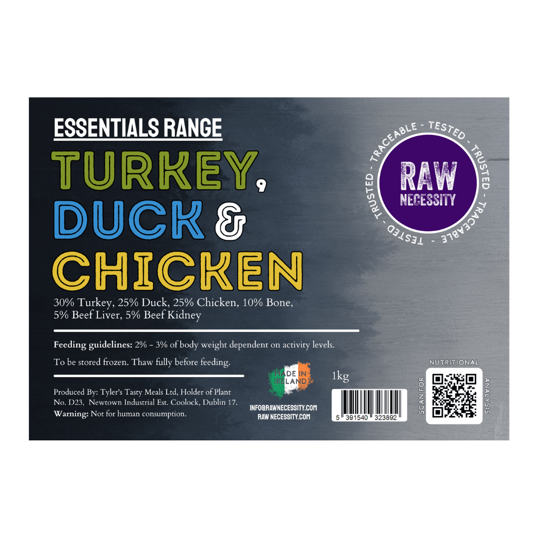 Raw Necessity Essentials | Turkey, Duck and Chicken 1kg