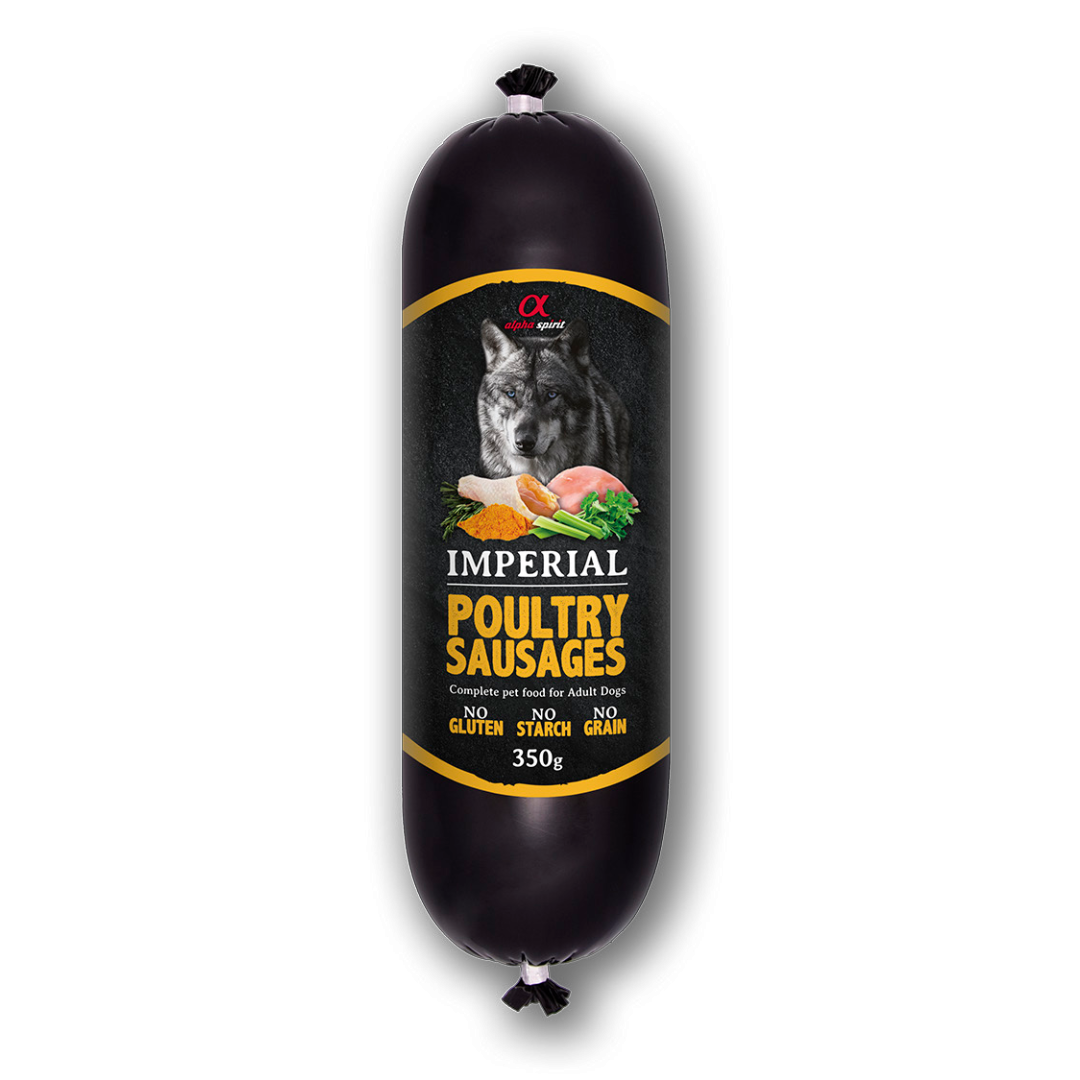 Alpha Spirit Imperial Poultry Sausage 350g against a white background