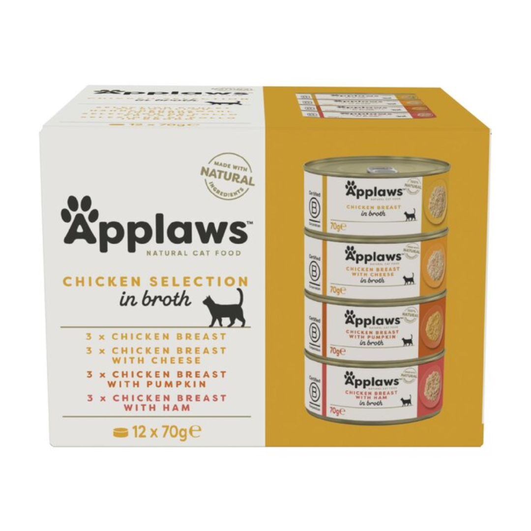 Applaws Cat Tin Multipack chicken collection. 12x70g