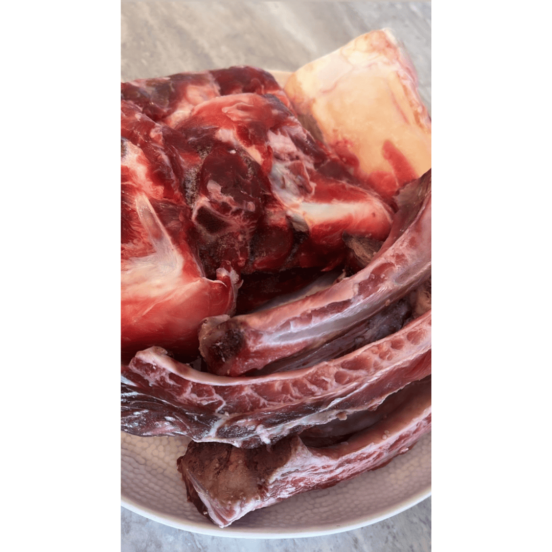 Raw meaty bones for bone broth for pets.