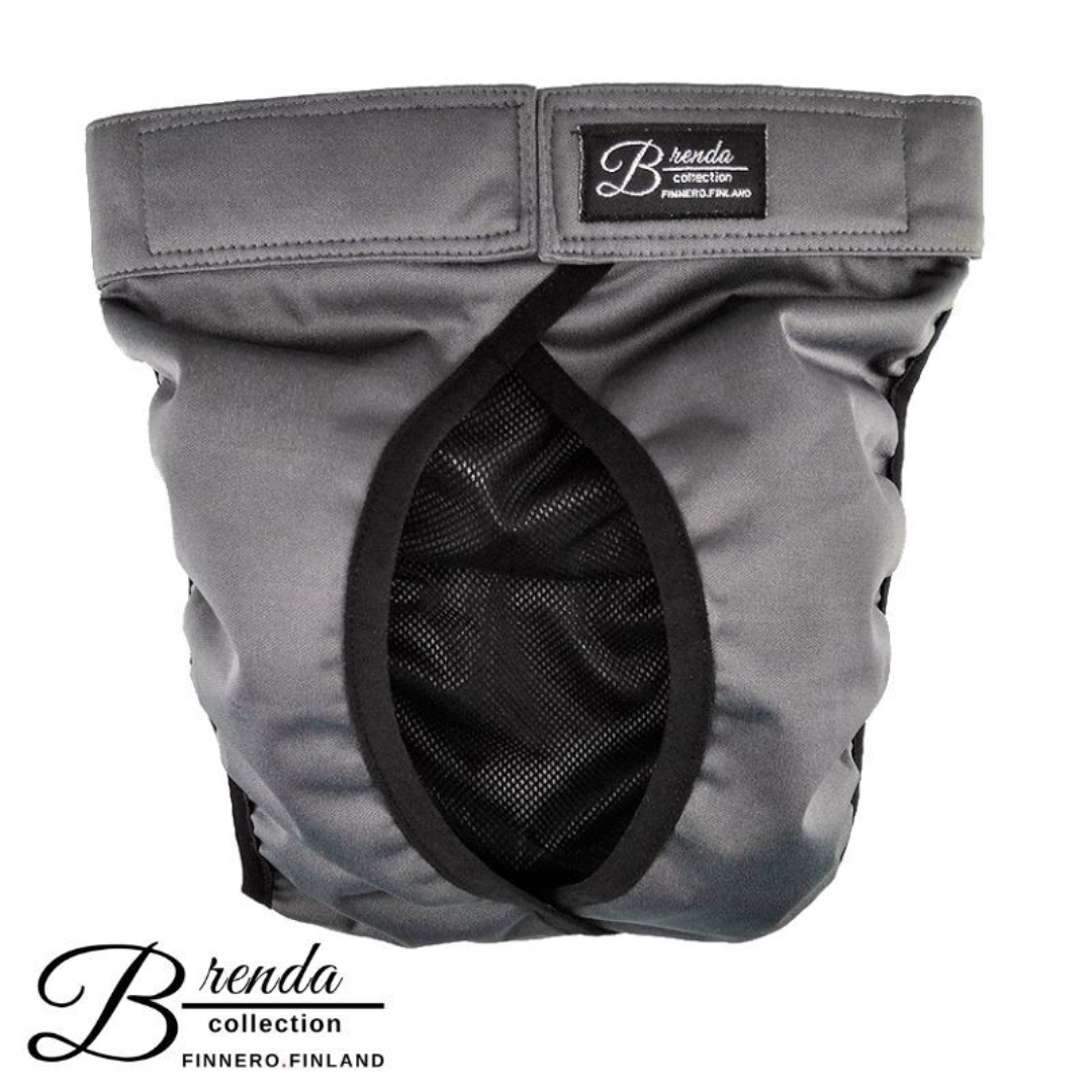 The back of the Finnero Brenda Heat Pants in Dark Grey against a white background