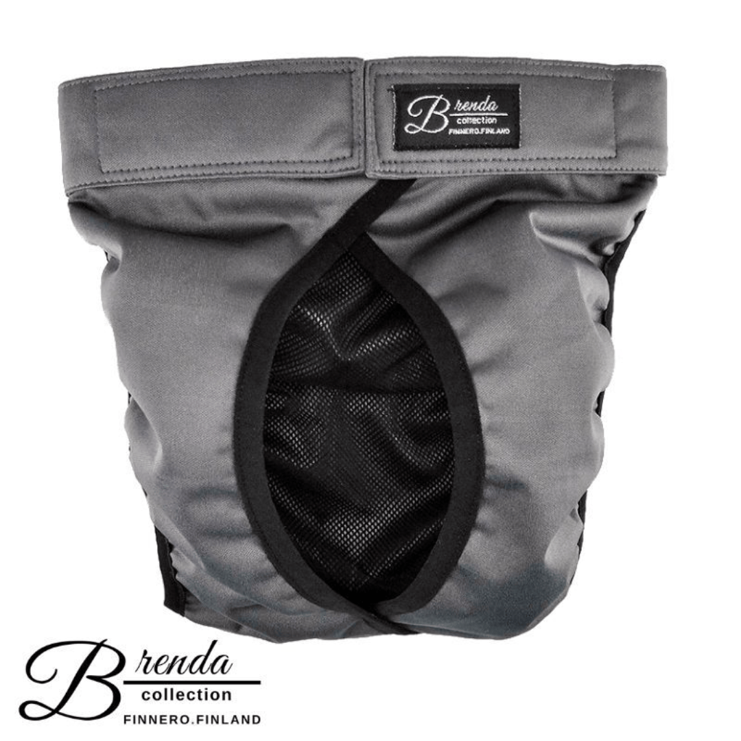 The back of the Finnero Brenda Heat Pants in Dark Grey against a white background