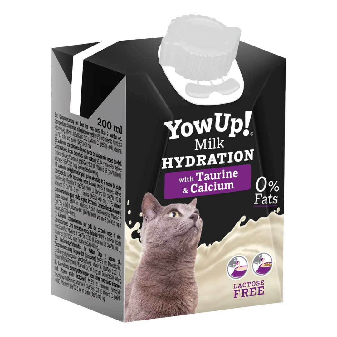 YowUp! Cat Milk 200ml Carton. Against a white Background