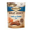 Carnilove Lamb with Salmon jerky dog treats. The packaging is against a white background.