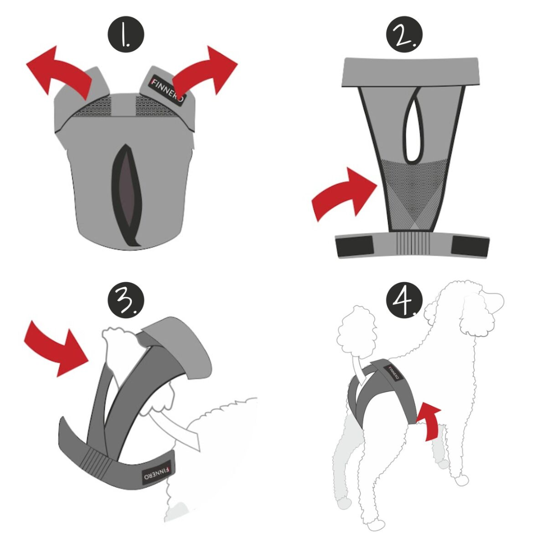 Photo inscrutions of how to put the Finnero Brenda Heat Pants in Dark Grey on