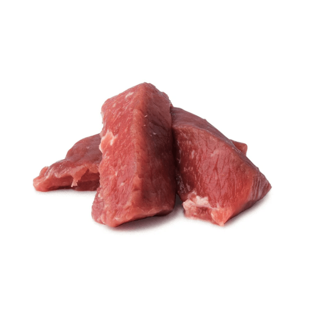 Three pieces of goat meat.