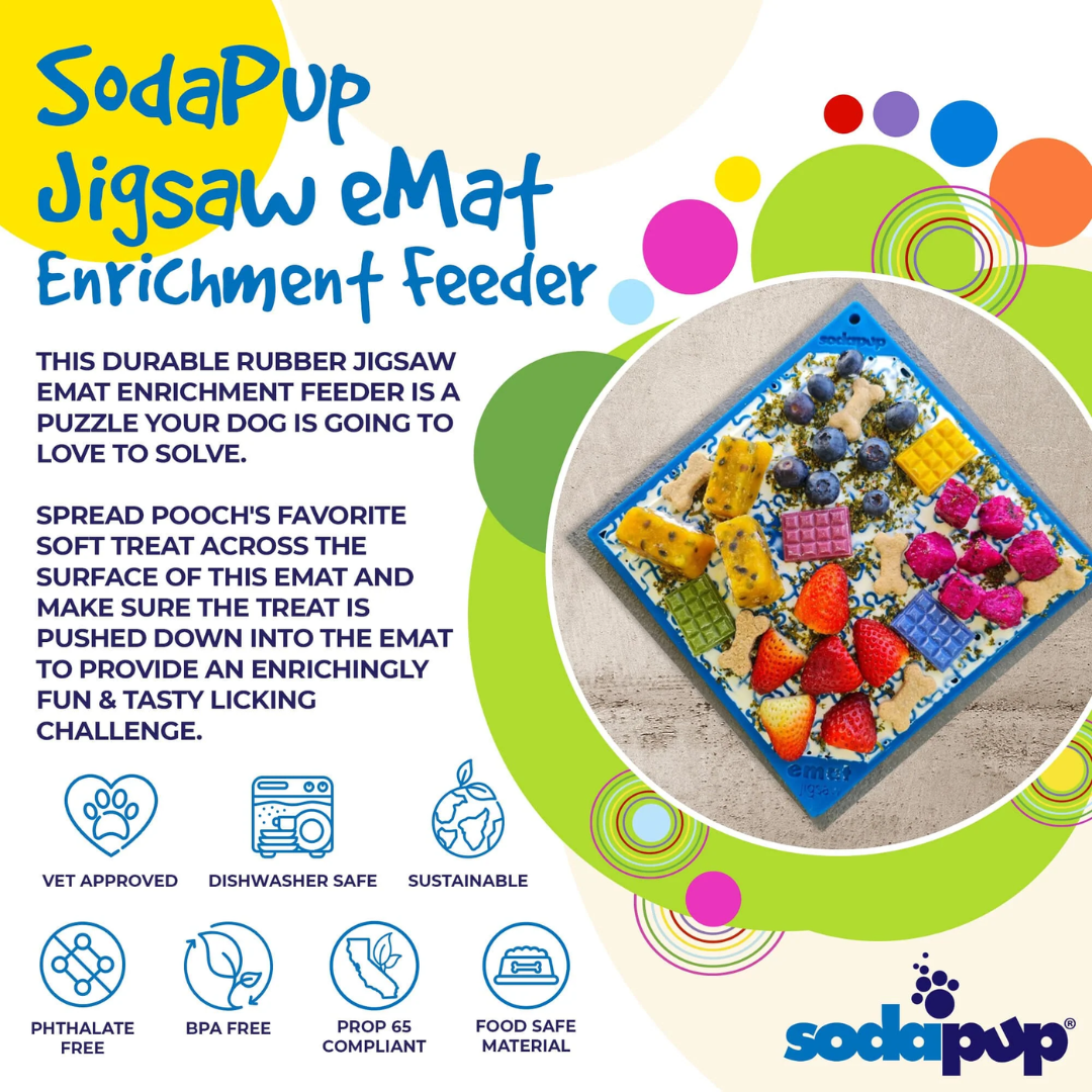 Some key information for Sodapup Jigsaw lickmat.